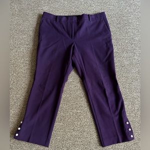 Ann Taylor Petite Low Rise Cropped Pants with Faux Pearl Detail